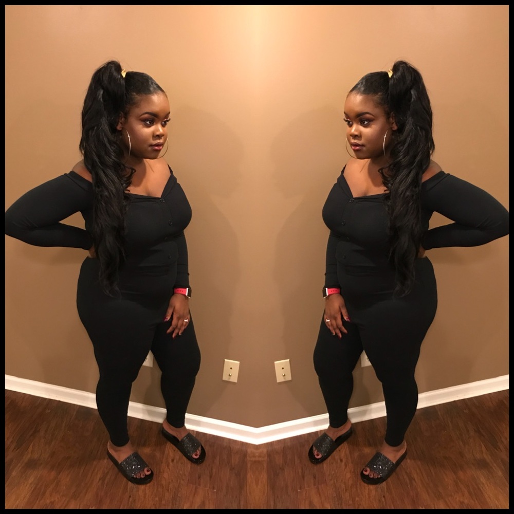 Black Off Shoulder Jumpsuit